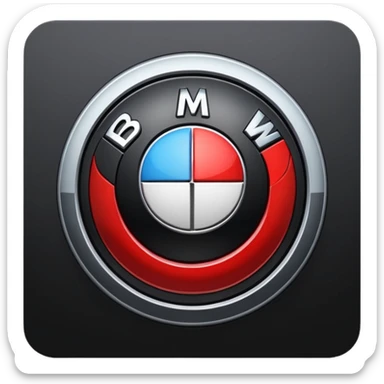 Bmw logo black red sticker