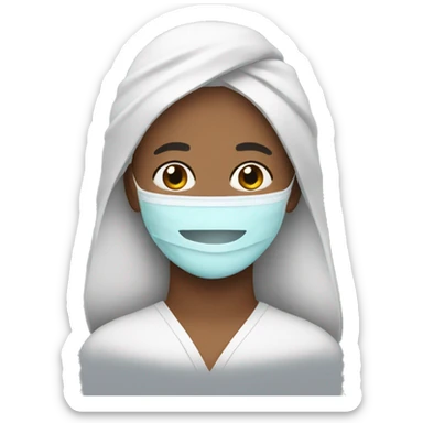 Person with a spa facemask  sticker
