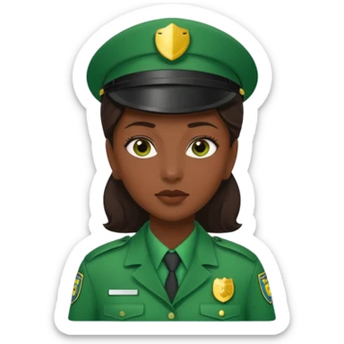 woman Security guard green dress sticker