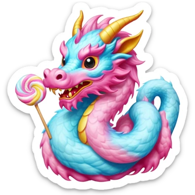 Chinese dragon-shaped cotton candy art sticker