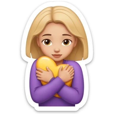 Girl hugging herself sticker