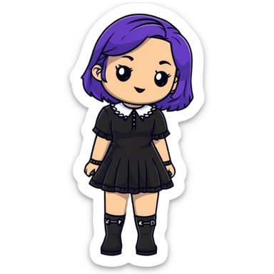 Hyper realistic goth Latina short dress  sticker
