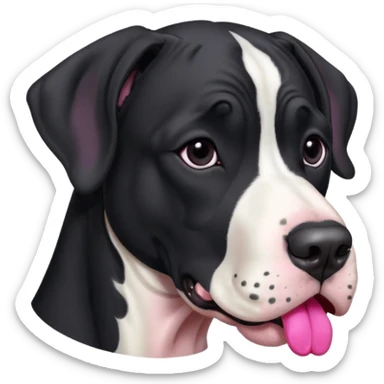 black and white great dane sticker