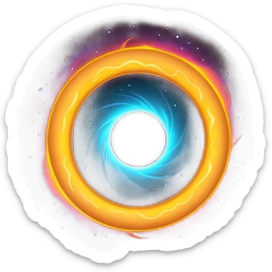 black hole with a glowing rind around it sticker