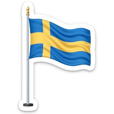 swedish flag on pole sticker