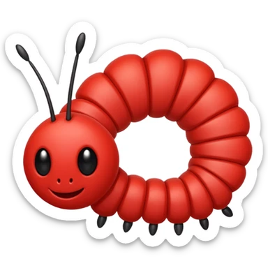 Caterpillar Red Insect sticker