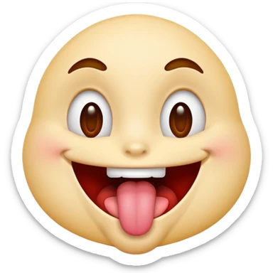 happy tongue out face sticker