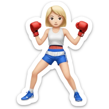 girl boxing with shirt on full body cuter outfit sticker
