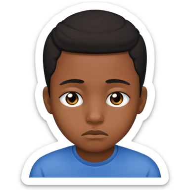 Black teen sad  sticker