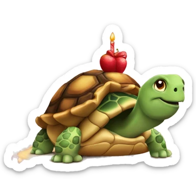 Tortuga con cake en la pata que pone drama king sticker