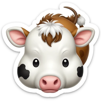 white cow tail sticker