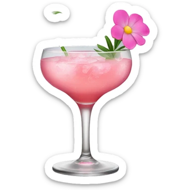 Cocktail with pink flowers sticker