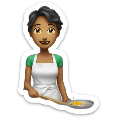 Fille dans une cuisine sticker