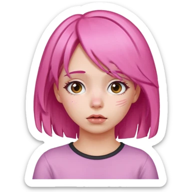 Pink haired girl face palm sticker
