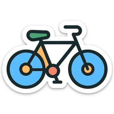 bike color outline icon style sticker