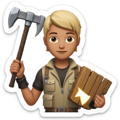 Fortnite skin holding pickaxe  sticker