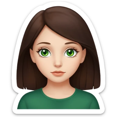 brunette girl with green eyes and moles sticker