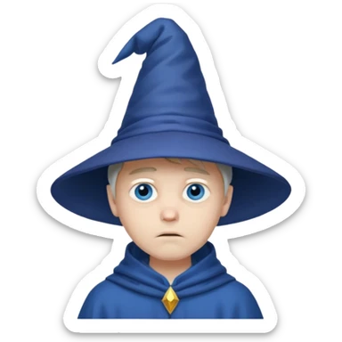 sad wizards in hat boy sticker