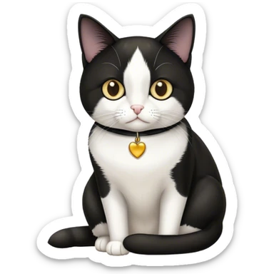 tuxedo cat with hazel eyes sat  sticker