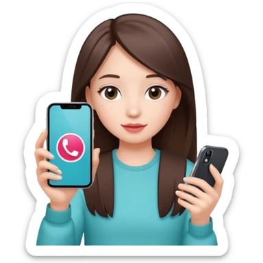 Girl filming TikTok content  sticker