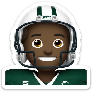 Happy Michigan State football player sticker