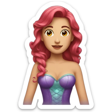 la sirenita sorprendida sticker