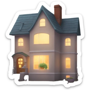 house with windows with lots of light  sticker