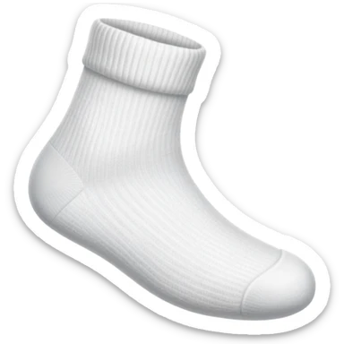 white sock seen directly from underneath showing bottom of the sole sticker