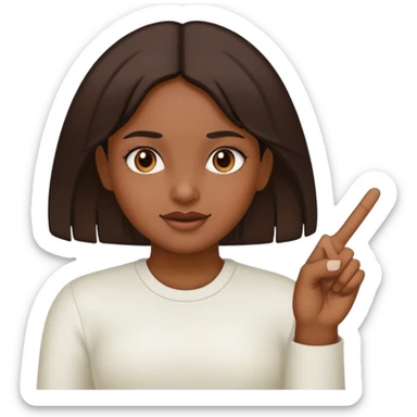 Brown girl sticking up 2 middle fingers  sticker