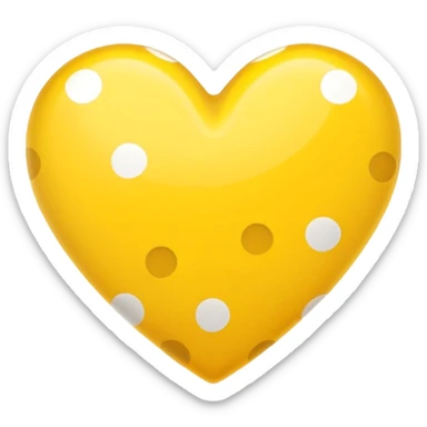 yellow heart with a polka dot pattern sticker