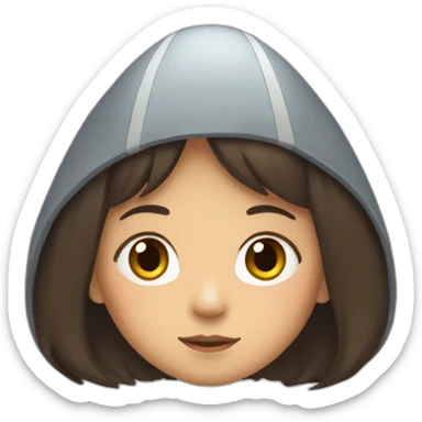 Fille Brune déguisée en Totoro sticker