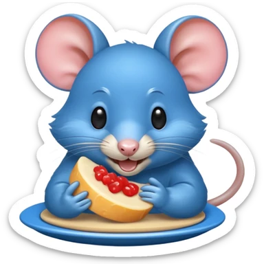 raton comiendo gomita redonda azul sticker
