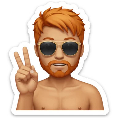 Emoji with sunglasses giving middle ginger sticker