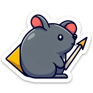 Arrow mouse cursor clicking button sticker
