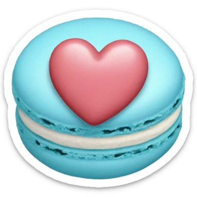 Light blue macaroon in shape of heart  sticker