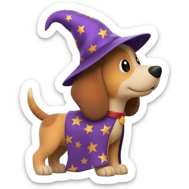 Dog wizard sticker