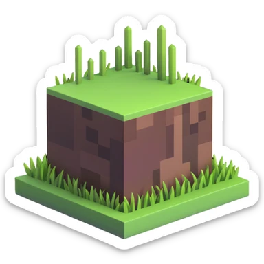 Minecraft grass block sticker