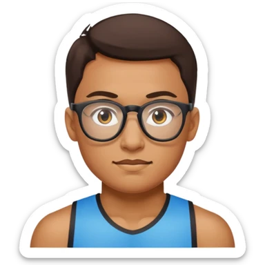 athlete with eyeglass sticker