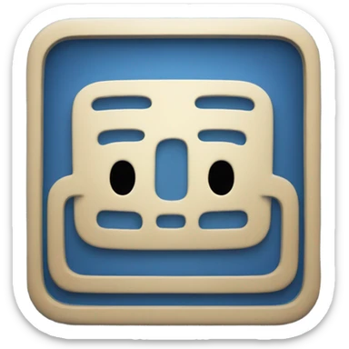 a blue rounded rectangle with the word app in all caps inside sticker