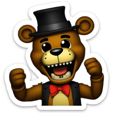 Freddy Fazbear from the hit 2014 indie horror game "Five Nights at Freddys's" dabbing. sticker