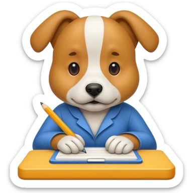 code writing dog sticker