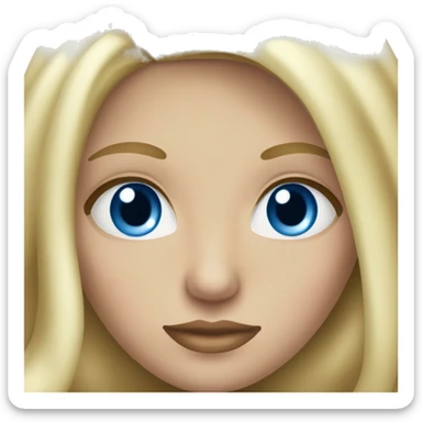 White curvy blonde women blue eyes love sticker