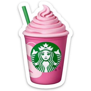 Starbucks pink matcha with th loye sticker