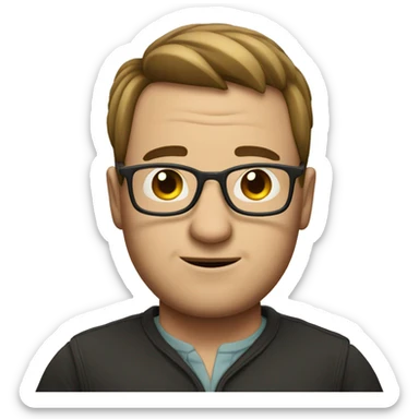 man with glasses and big belly sticker