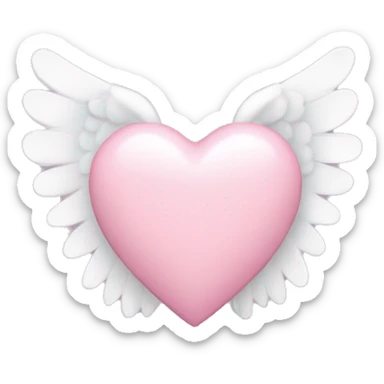 Light pink love heart with angel halo on top  sticker
