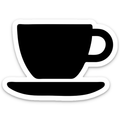 solid filled icon of a coffee cup sticker