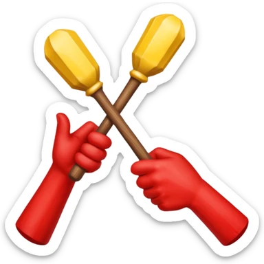 Passing the baton to another while running. I just want the baton to be passed between hands. We don't nee full body. Let the hands be yellow and baton red sticker