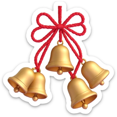 metallic ghungroo bells tied with red thread, used in Indian dance sticker