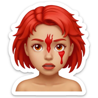 Girl in 🥵 face sticker