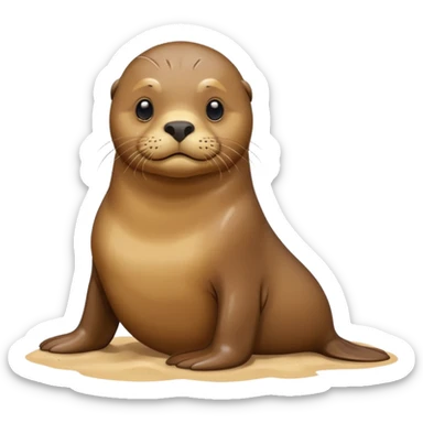Sealion on the beach sticker
